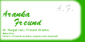 aranka freund business card